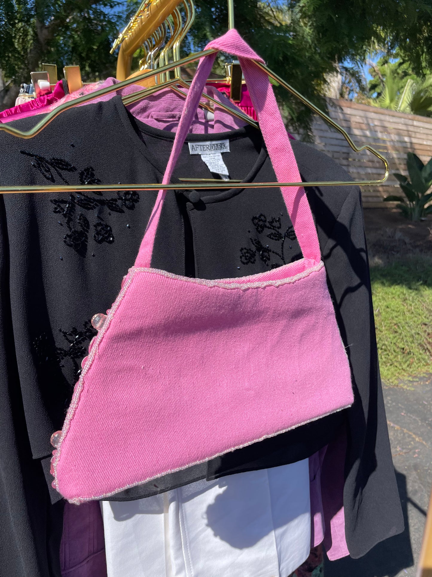 PORTER Bumble gum Pink Beaded Purse