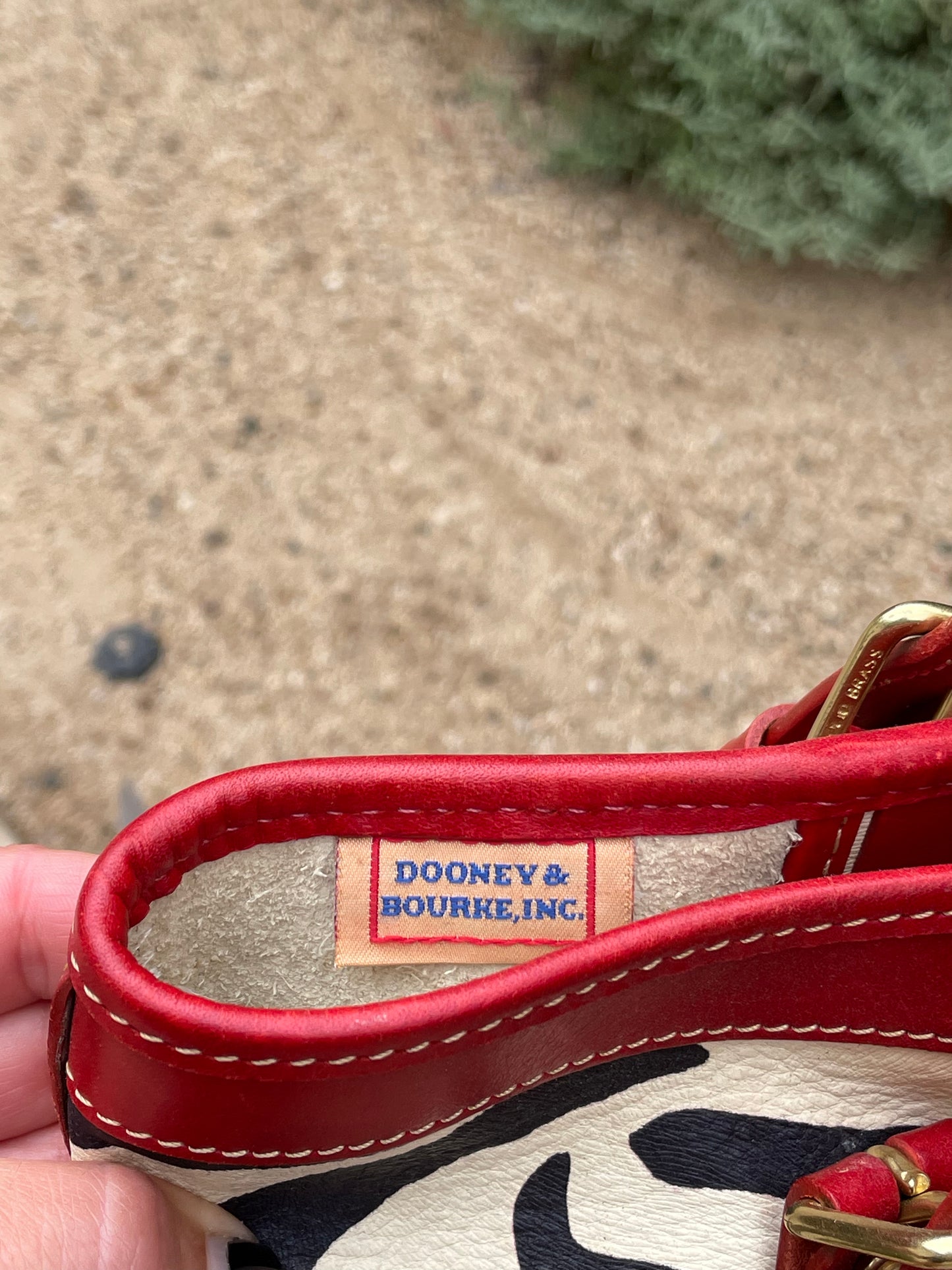 PORTER By Dooney and Bourke Zebra and Red Leather Bag