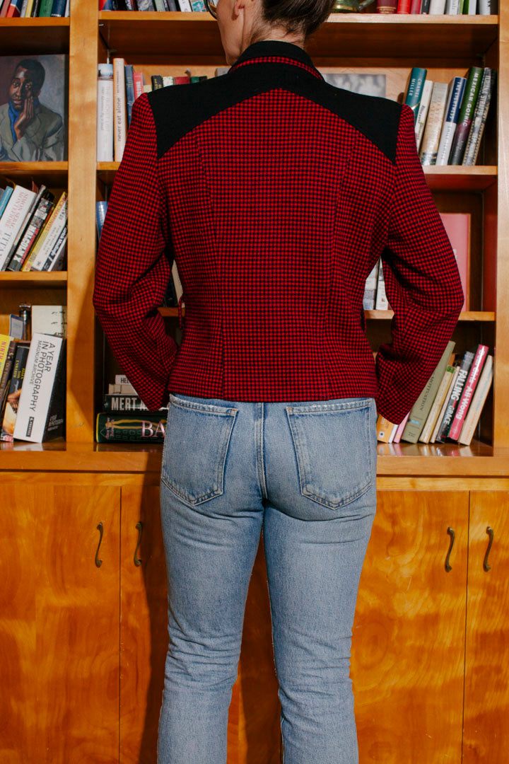 PORTER Red and Black Cropped from Italy Size 38