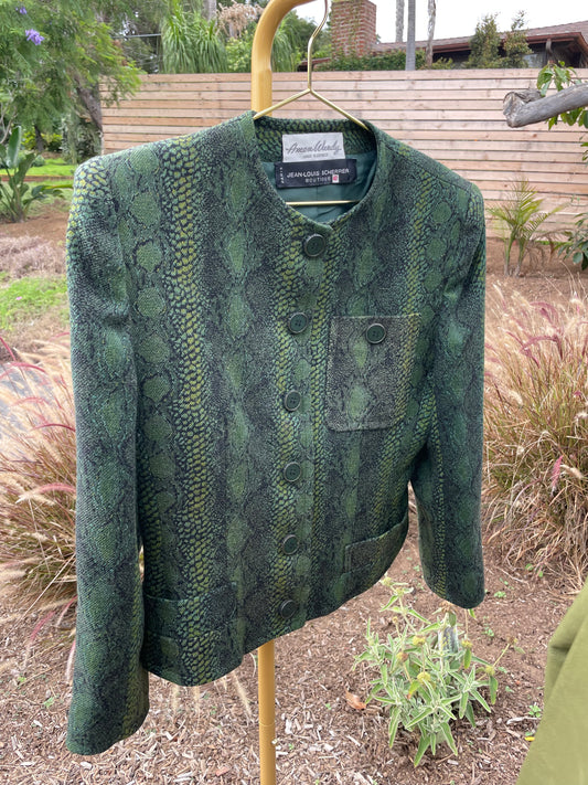 PORTER Collectable Amén Wardy Green Snakeskin with Metal Button Jacket tag size 42