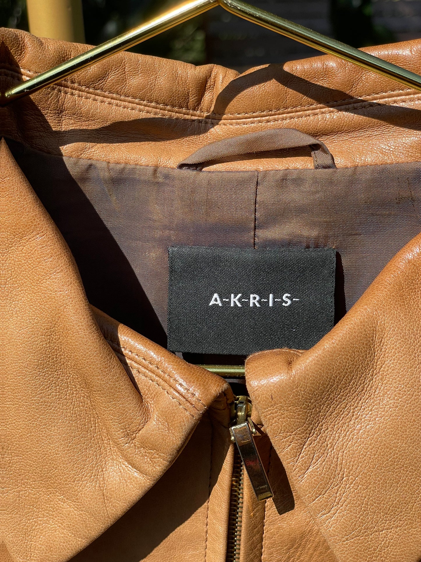 PORTER Buttery Light Tan Leather Fitted Jacket size S-M