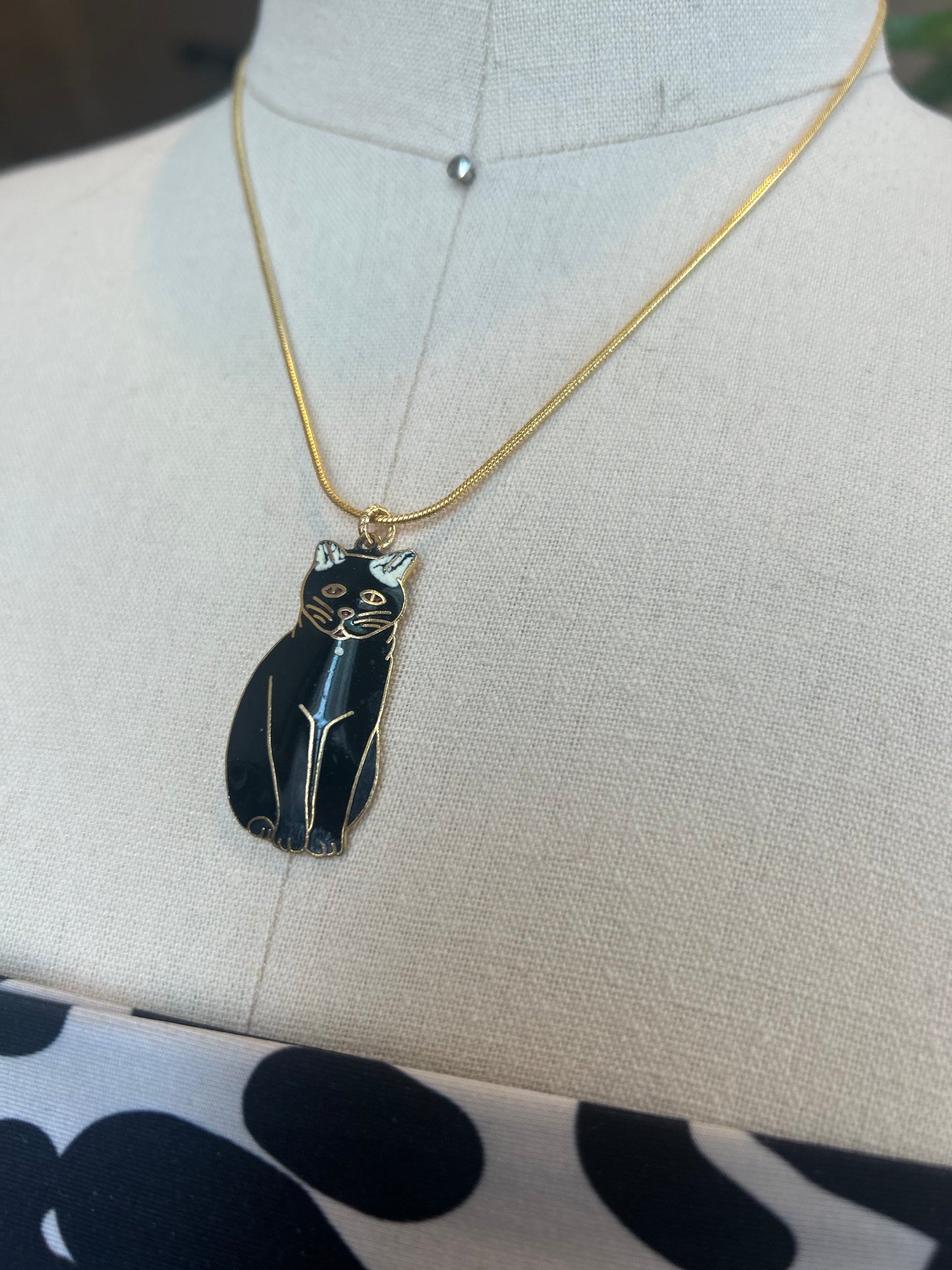 Vintage Enamel Pussy Pendant