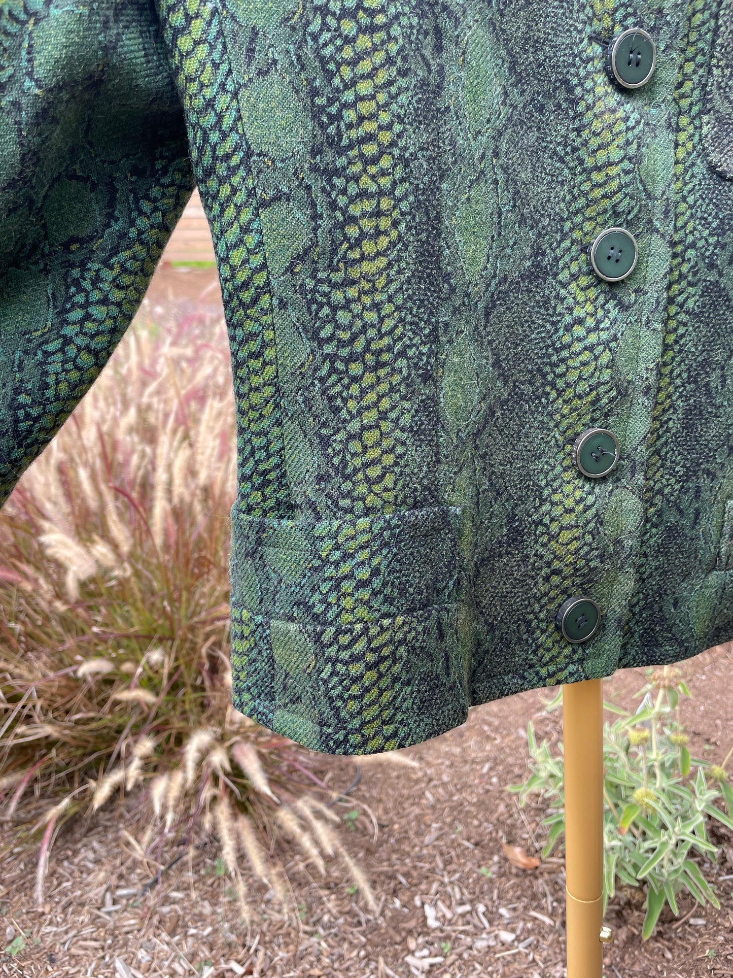 PORTER Collectable Amén Wardy Green Snakeskin with Metal Button Jacket tag size 42