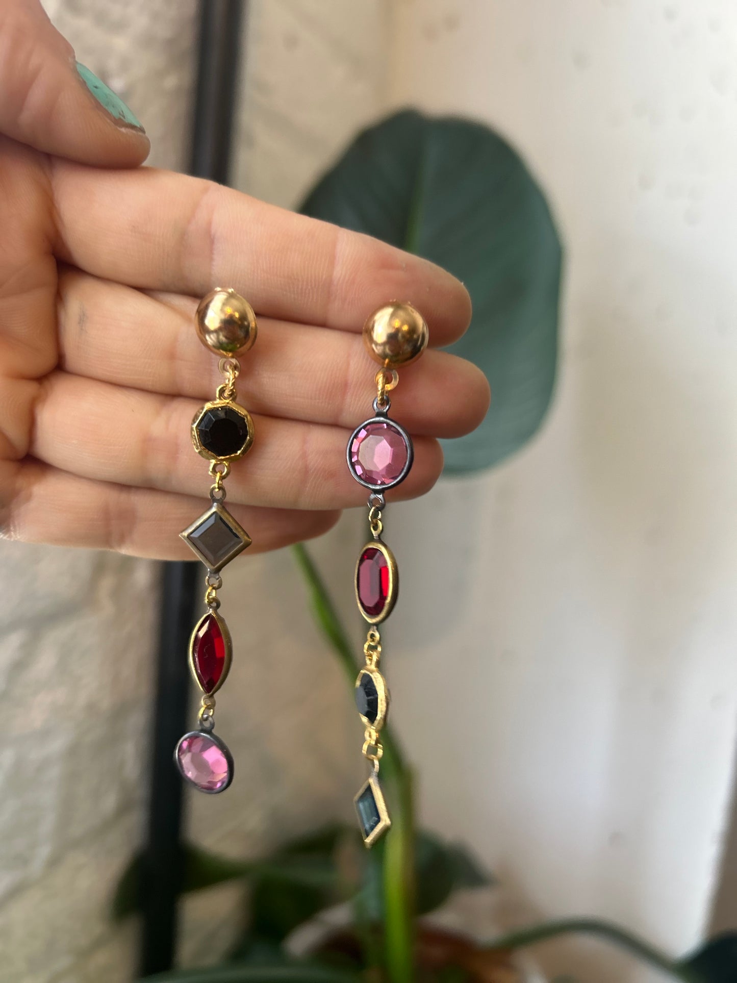 Sparkly Swarovski link earrings