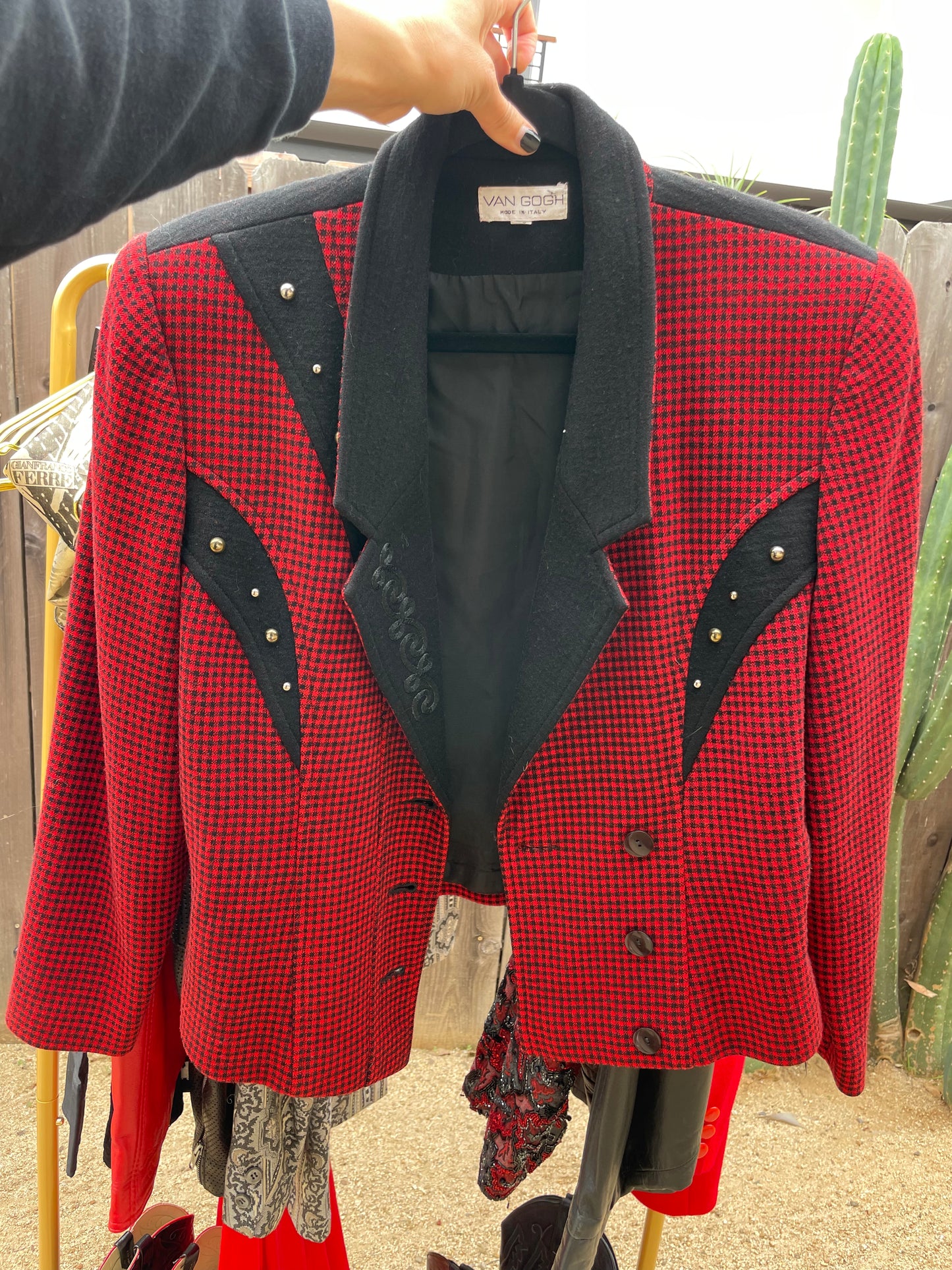 PORTER Red and Black Cropped from Italy Size 38