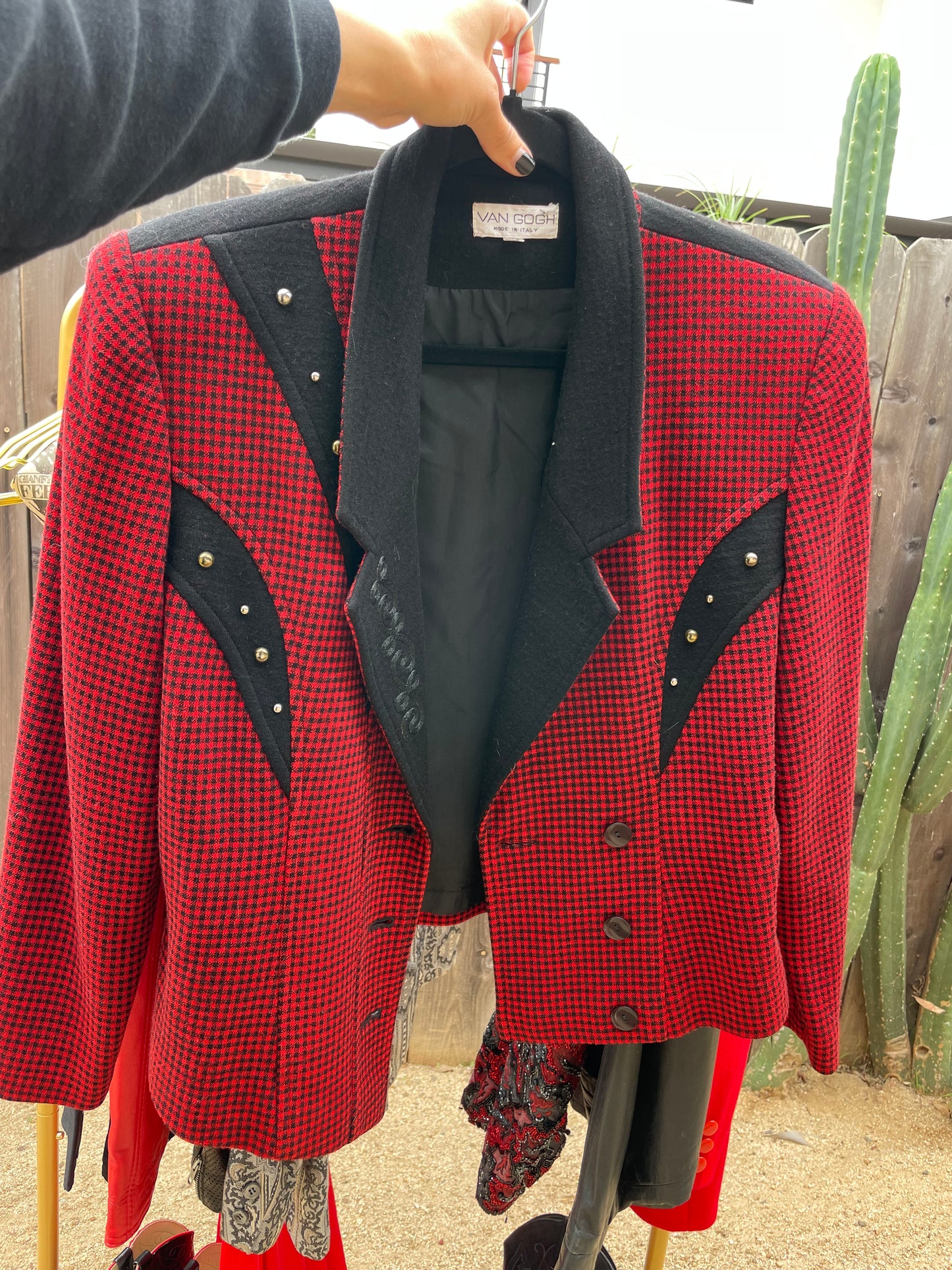 PORTER Red and Black Cropped from Italy Size 38