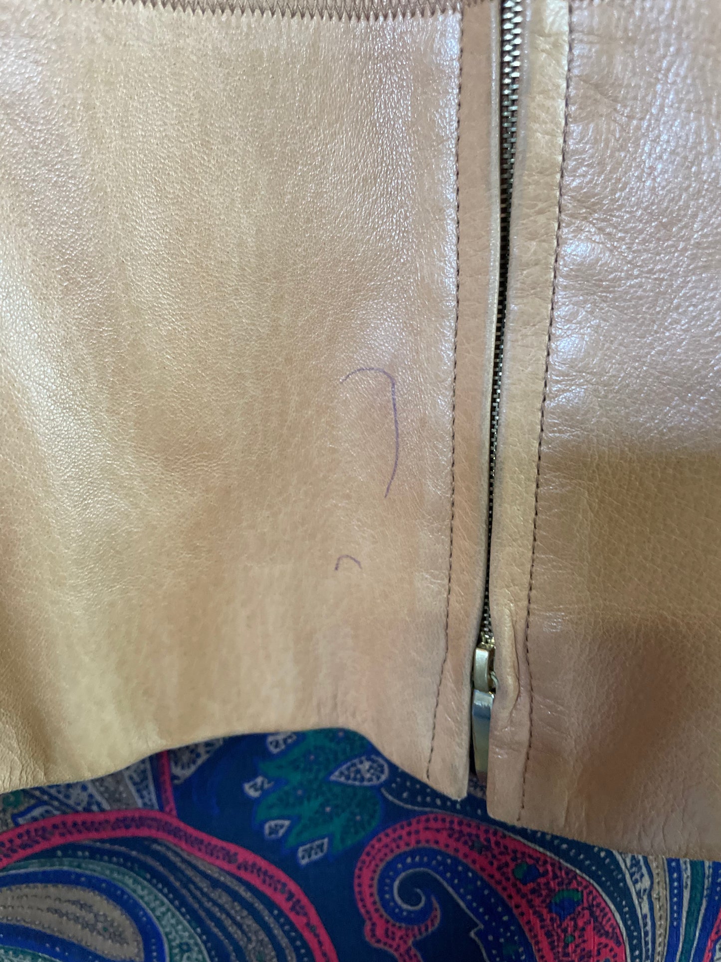 PORTER Buttery Light Tan Leather Fitted Jacket size S-M