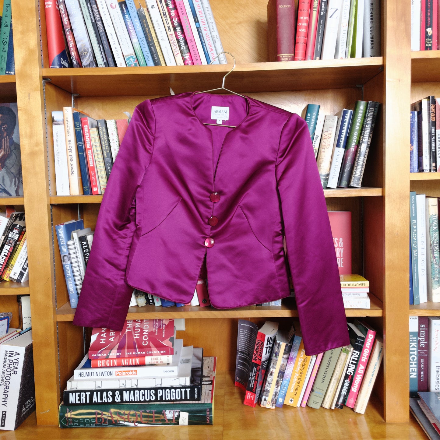 PORTER Fuchsia Cropped Jacket by Armani size 4