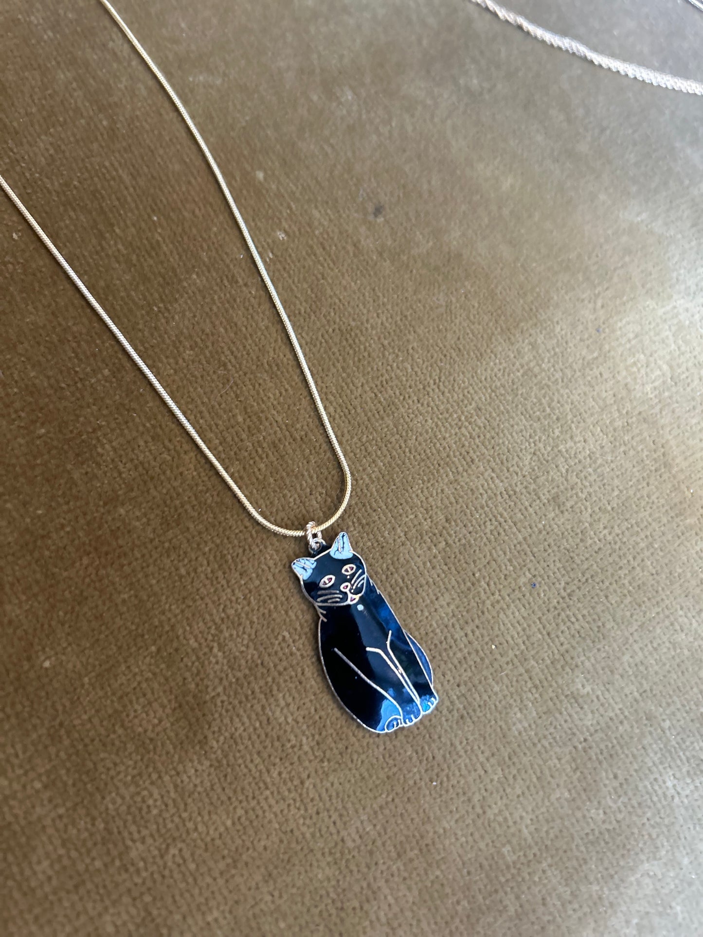 Vintage Enamel Pussy Pendant