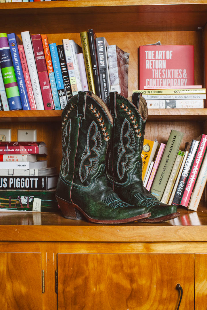 PORTER Cowboy Boots in Forrest Green size 8 1/2 B