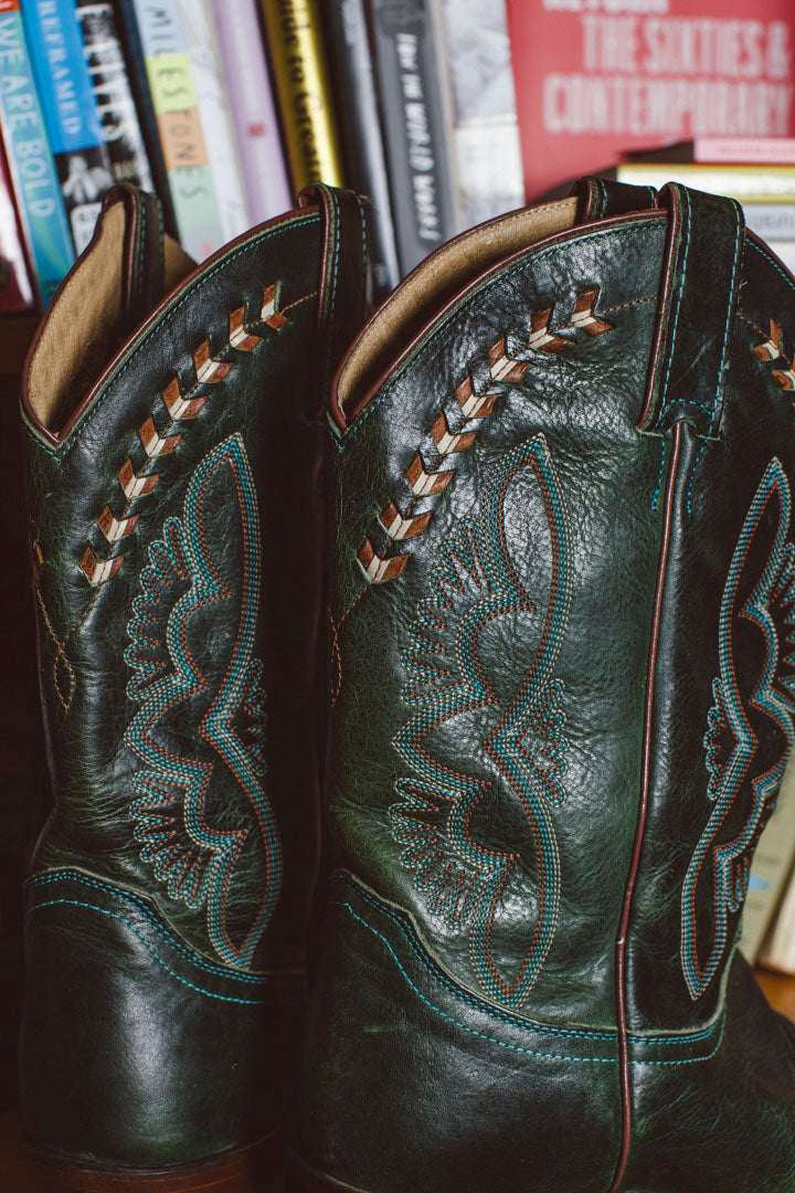 PORTER Cowboy Boots in Forrest Green size 8 1/2 B