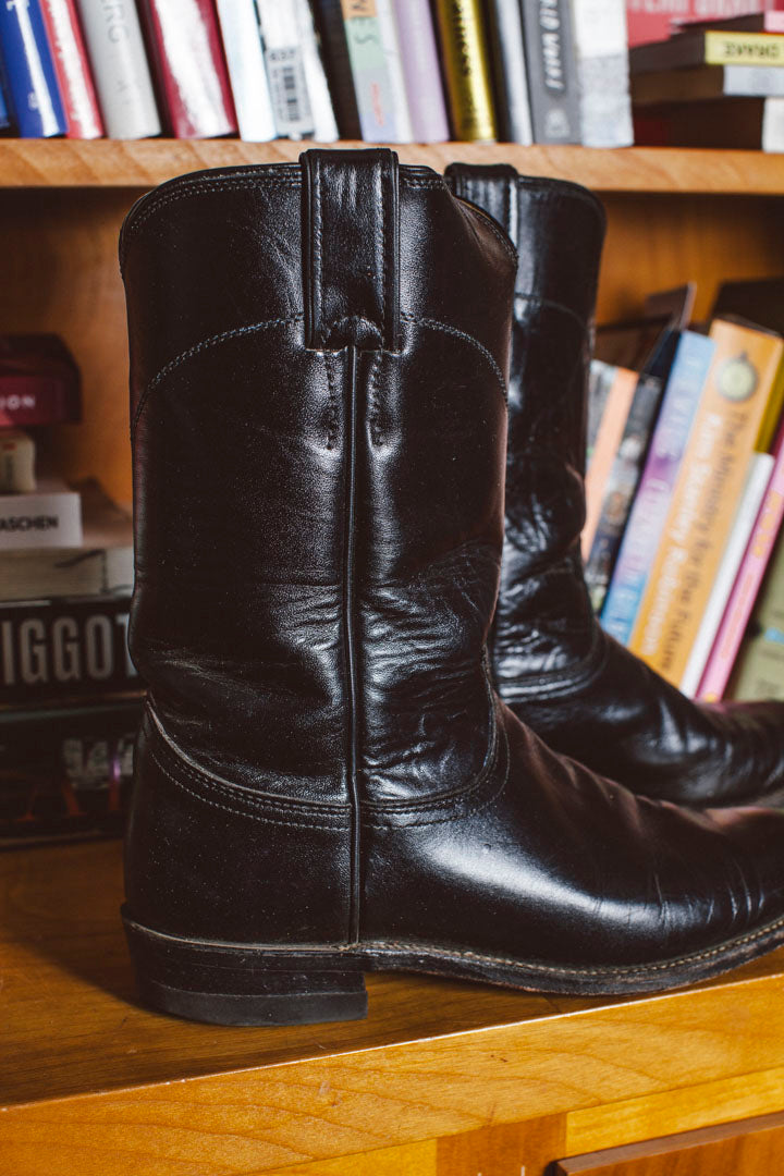 PORTER Sleek Black Roping Cowgirl Boots