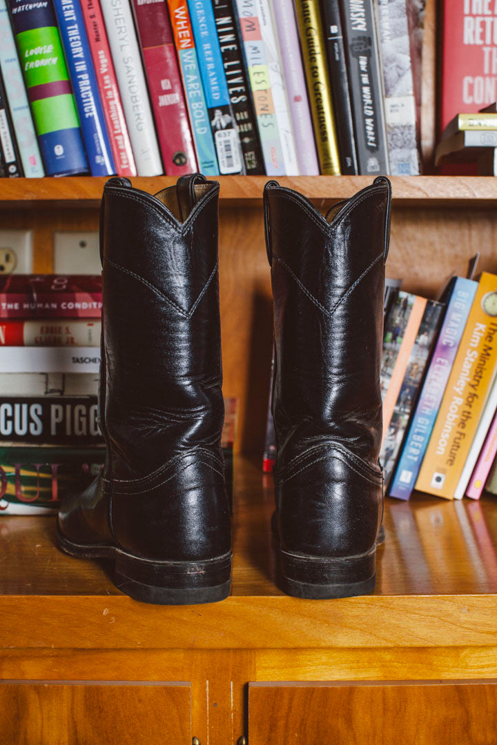 PORTER Sleek Black Roping Cowgirl Boots