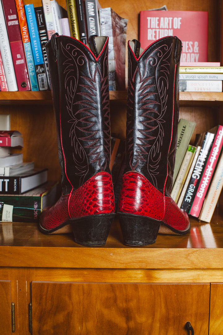 PORTER Rocket Red with Gold Tip Cowboy Boots