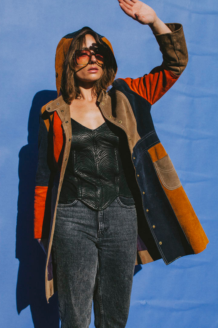 PORTER Leather Zebra Bustier size S