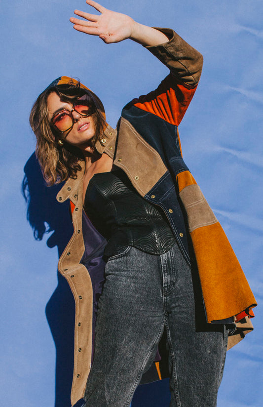 PORTER Leather Zebra Bustier size S