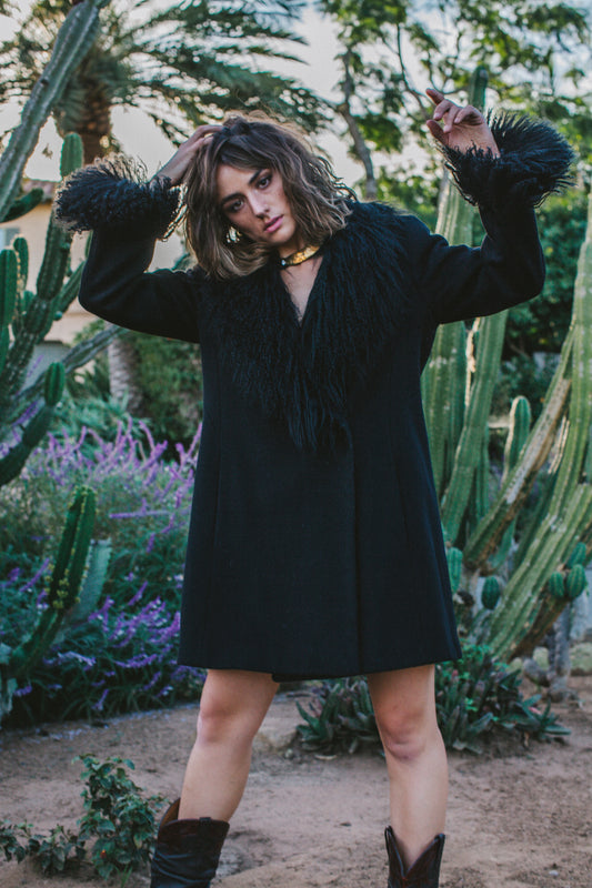 PORTER Searle Black Wool Coat Size 12