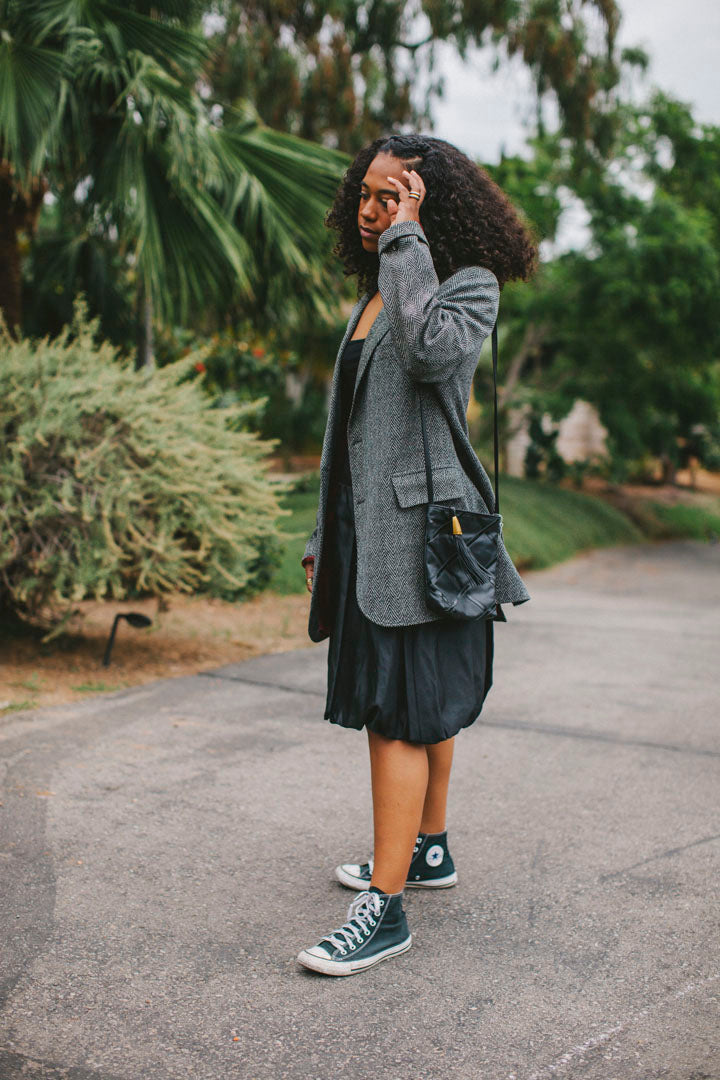 PORTER Black Leather Purse or Crossbody with Cross Design by Sharif