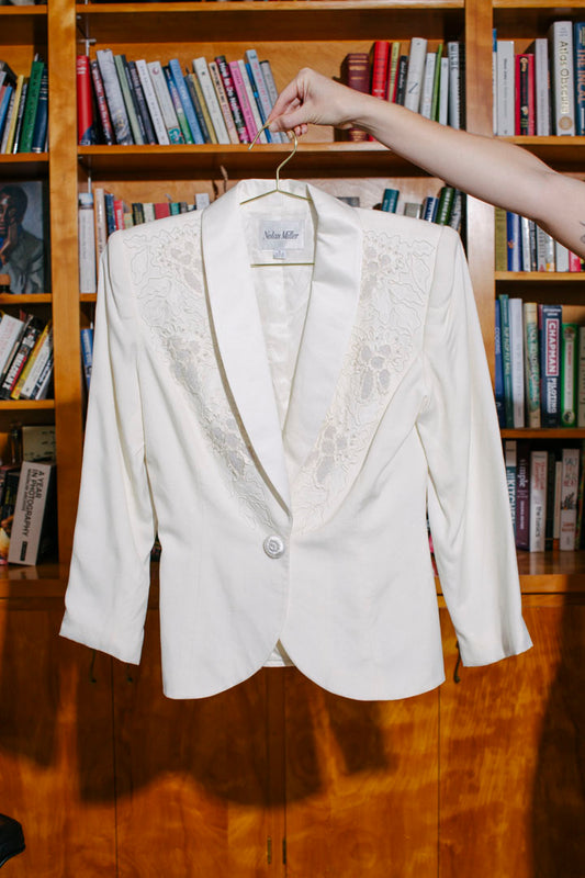PORTER Nolan Miller White Blazer Size 6