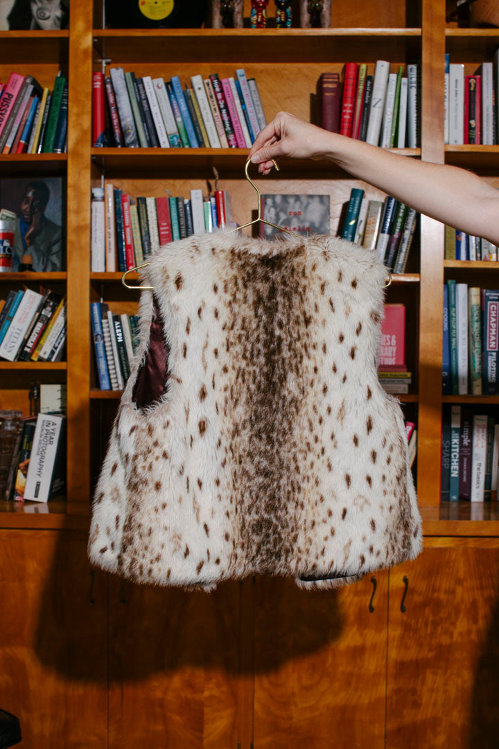 PORTER Animal Print Fur Vest