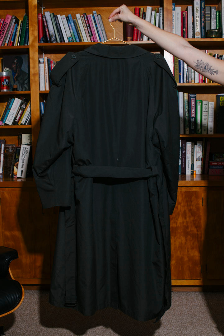 PORTER Christian Dior Slate Wool Lined Trench Size 48