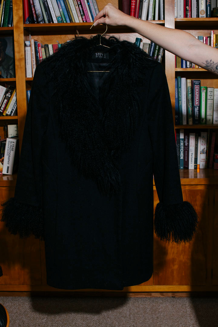 PORTER Searle Black Wool Coat Size 12