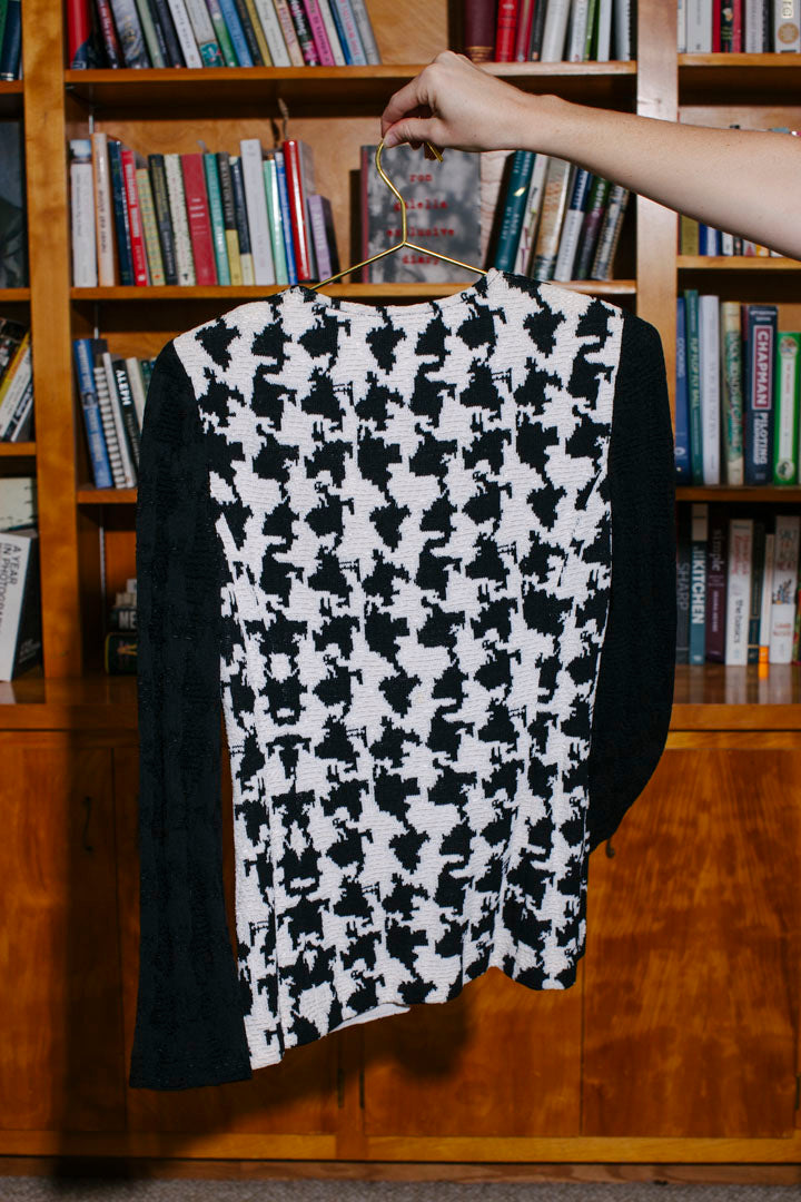 PORTER by St John Zip Up Black and White Checkered Jacket Size 4