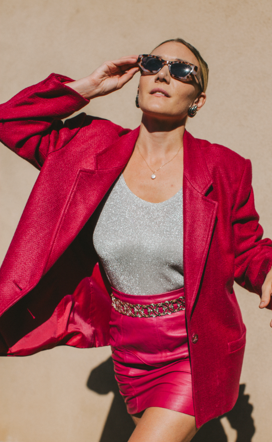 PORTER Pink Textured Blazer by Koret tag size 14
