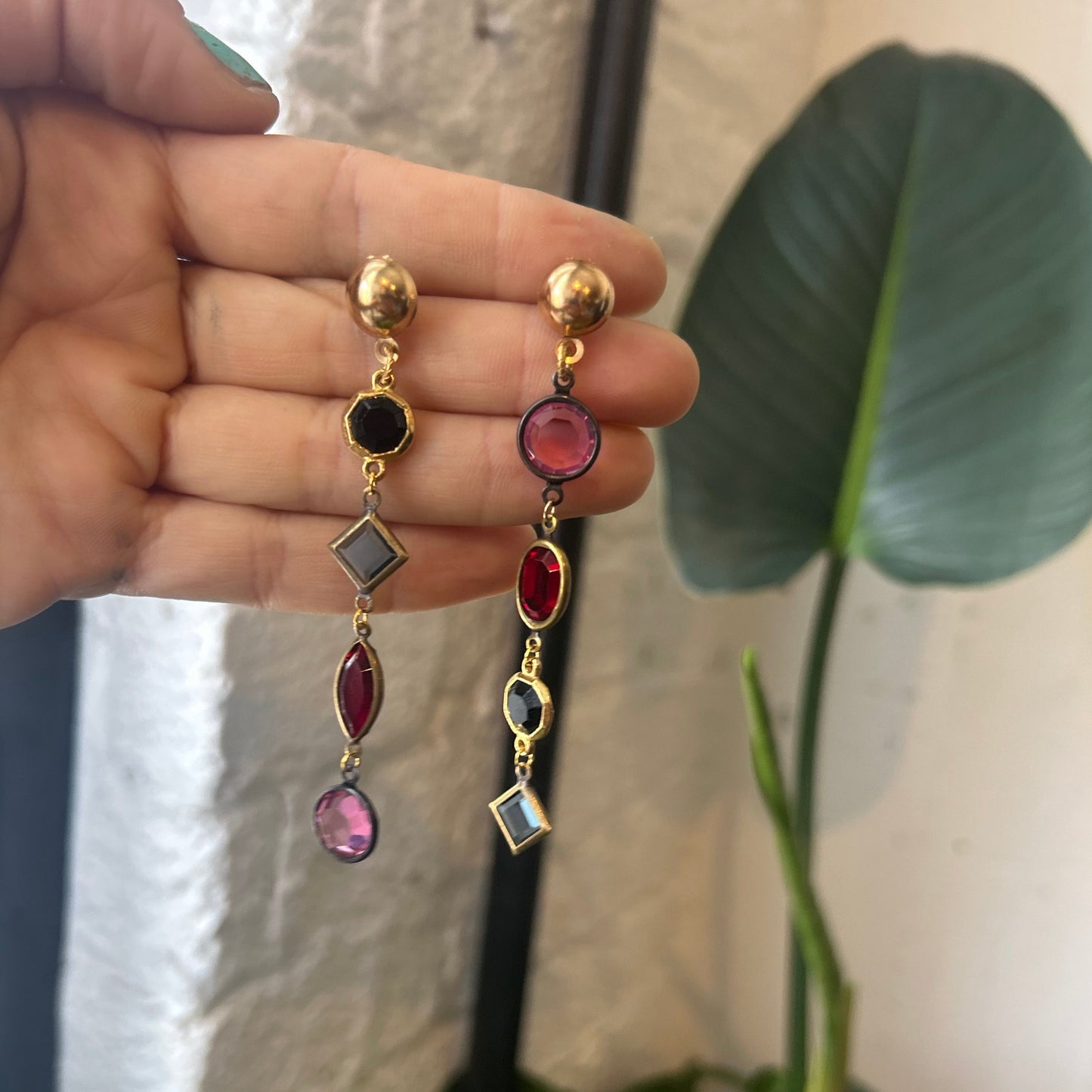 Sparkly Swarovski link earrings