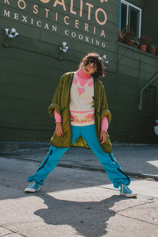 PORTER ufo Parachute Pants with Racing Stripe Size XS-M fit