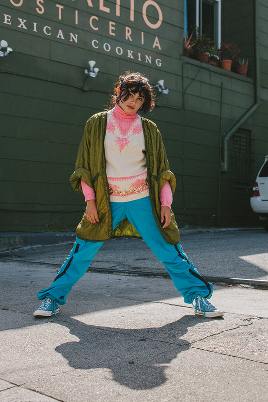 PORTER Over-dyed Olive Green Military Liner Jacket Size M