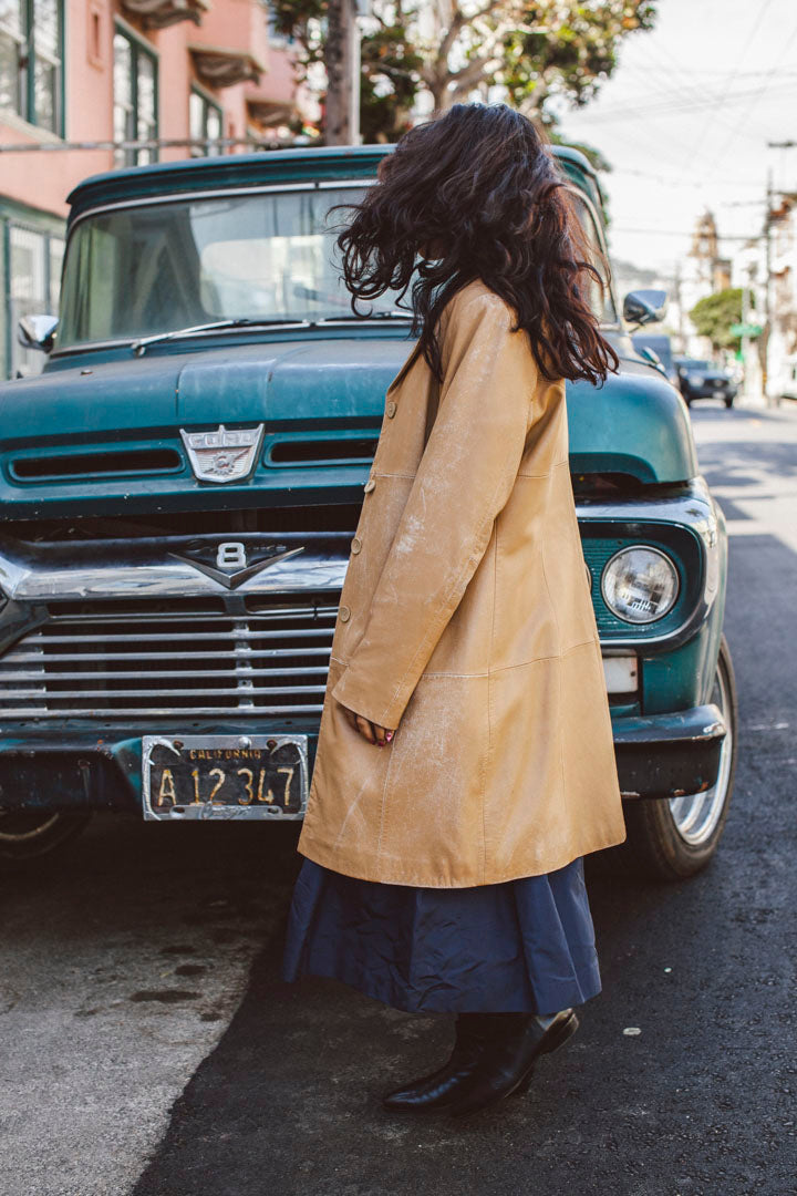 PORTER Vera Pelle Italian Leather Trench Size Large