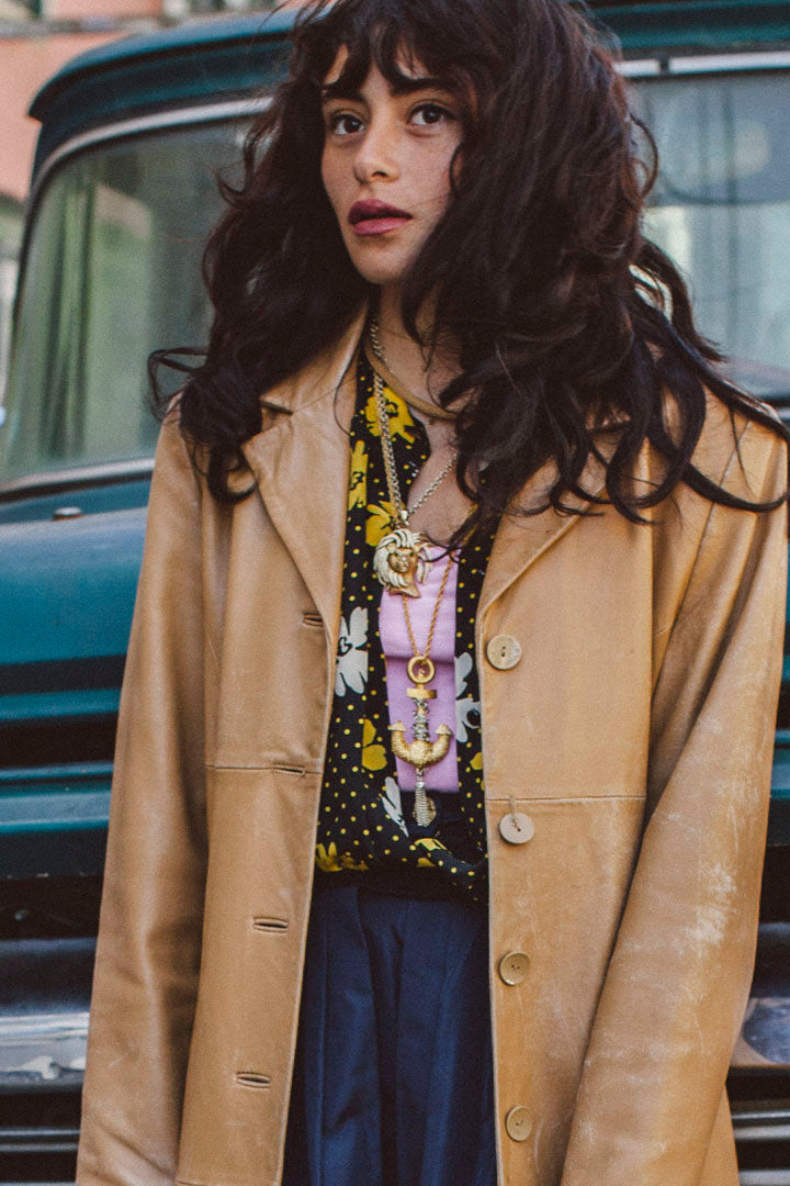 PORTER Vera Pelle Italian Leather Trench Size Large