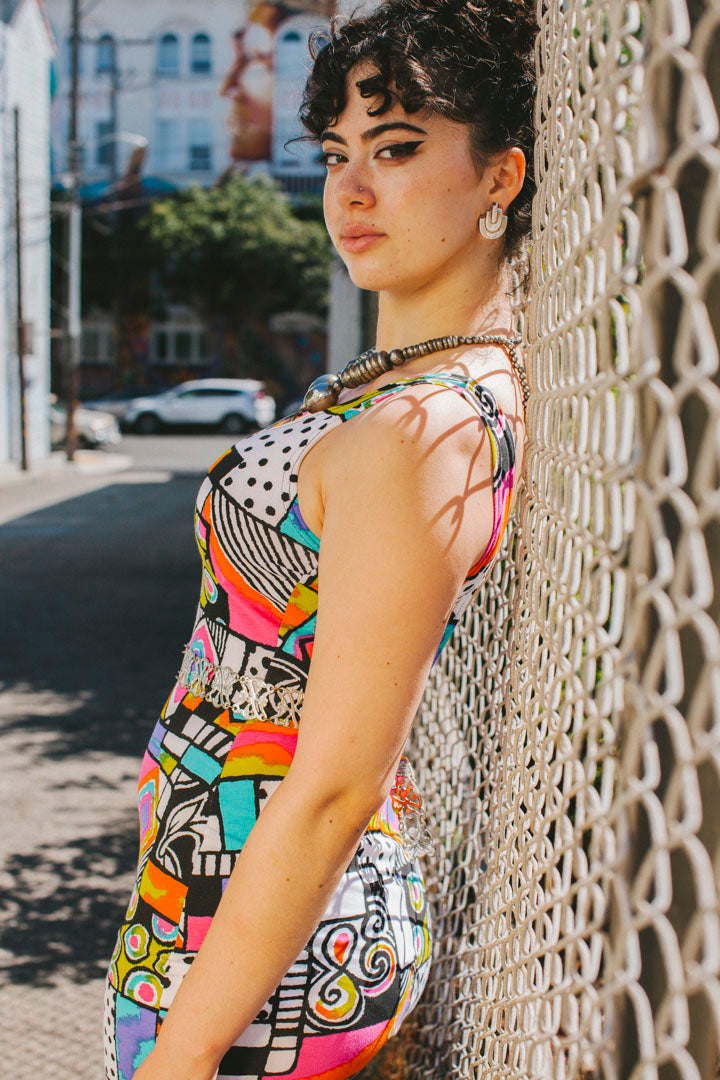 PORTER Collectable Silver Chain Link Roses Belt