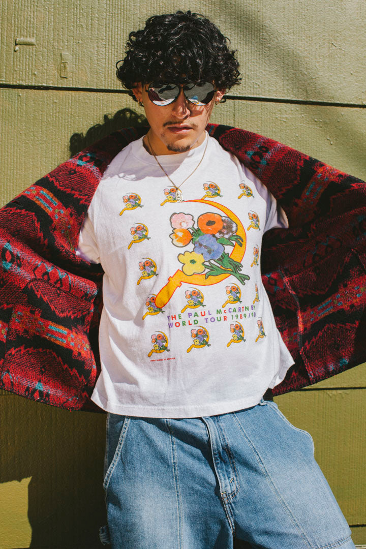 PORTER Navajo Style Wool Acrylic vest with Silver Button