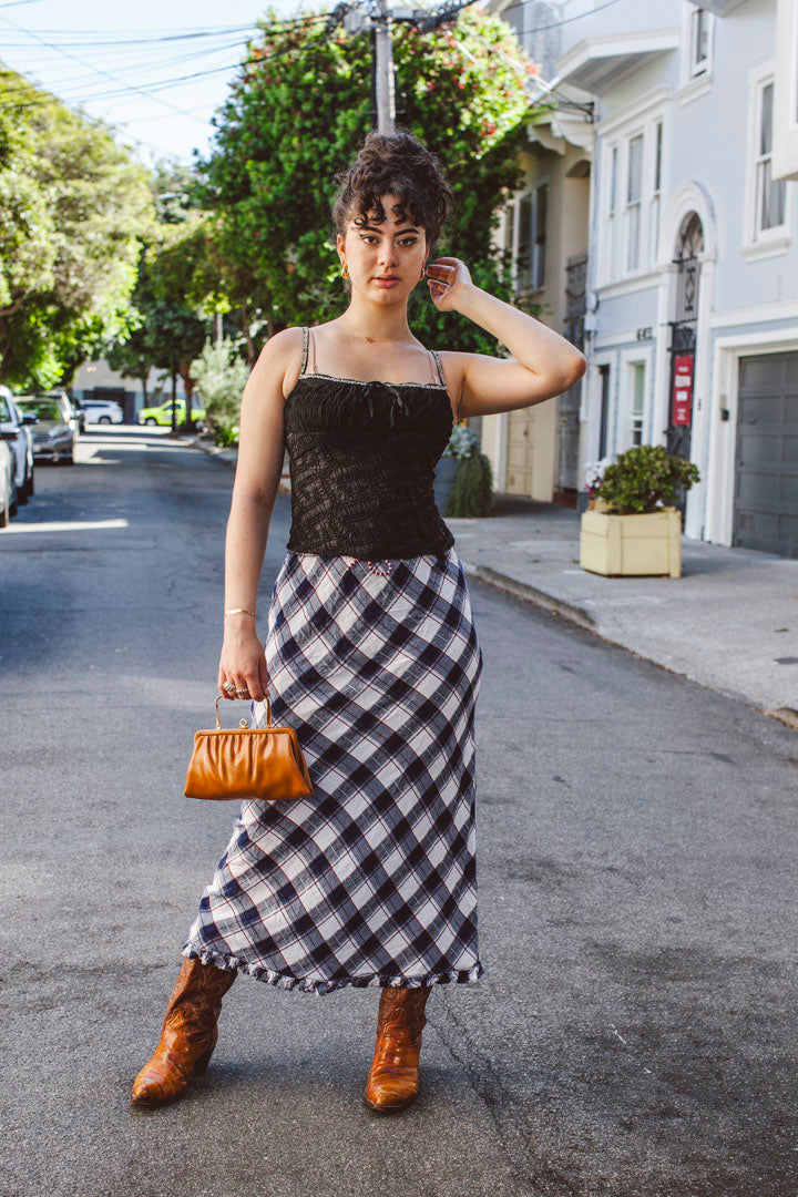PORTER Burnt Butter Brown Leather Clutch with Hard Handle