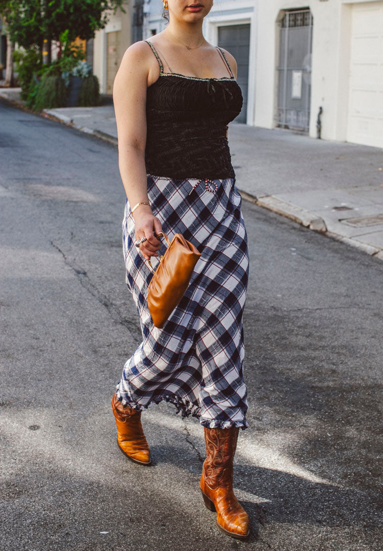 PORTER Burnt Butter Brown Leather Clutch with Hard Handle