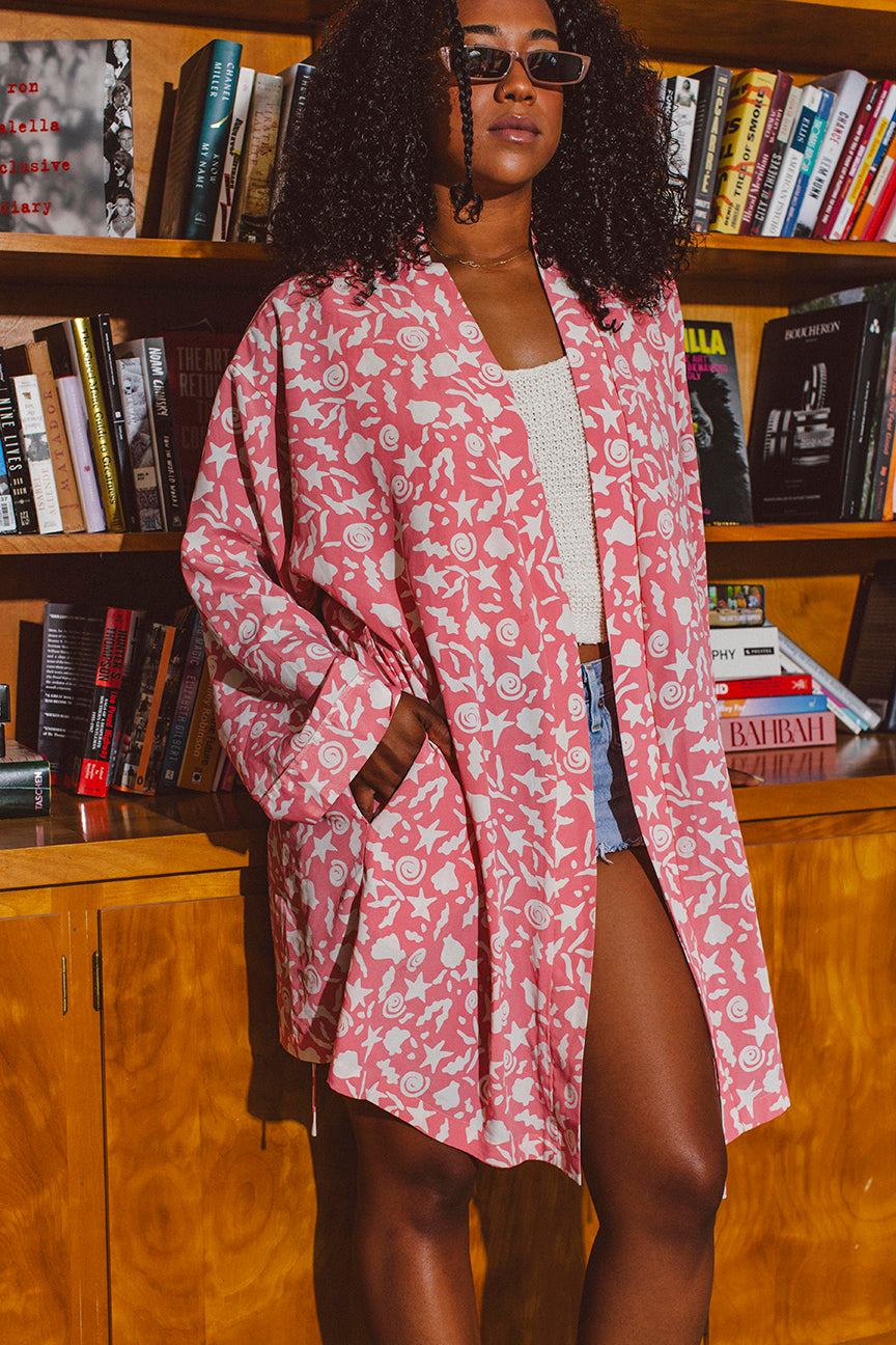 PORTER Flowy Open Pink with Sea Shells Duster