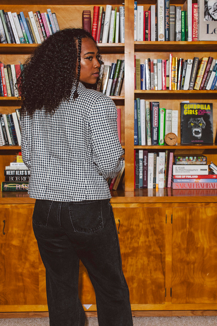 PORTER by Ernst Strauss Two Piece Checkered Suit Skirt Set