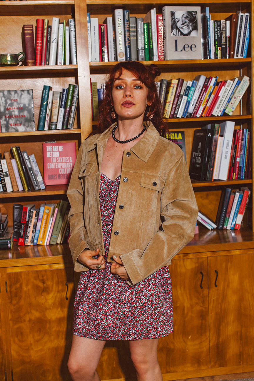 PORTER Tan Y2K Leather and Suede Jacket Size Large