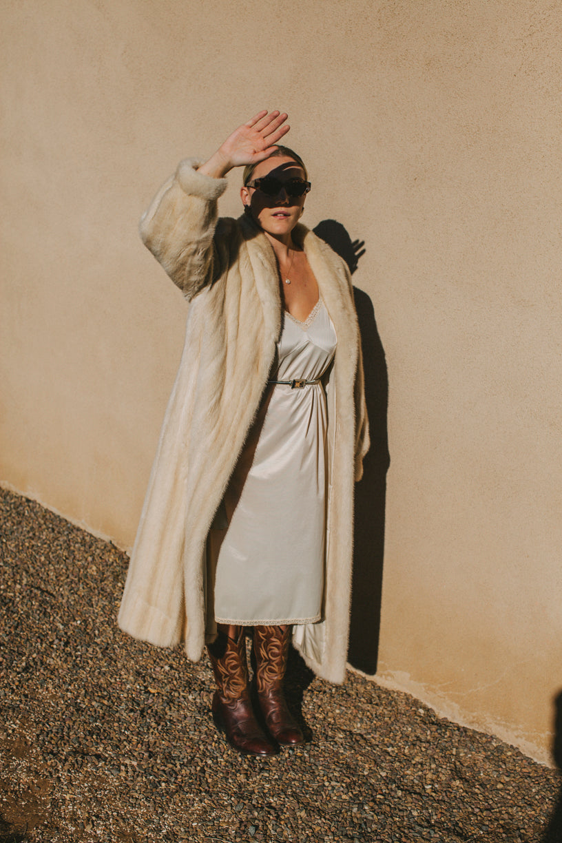 PORTER AJ Gervais White Snow Fur Coat