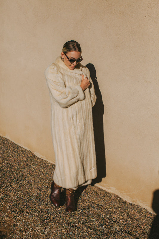 PORTER AJ Gervais White Snow Fur Coat