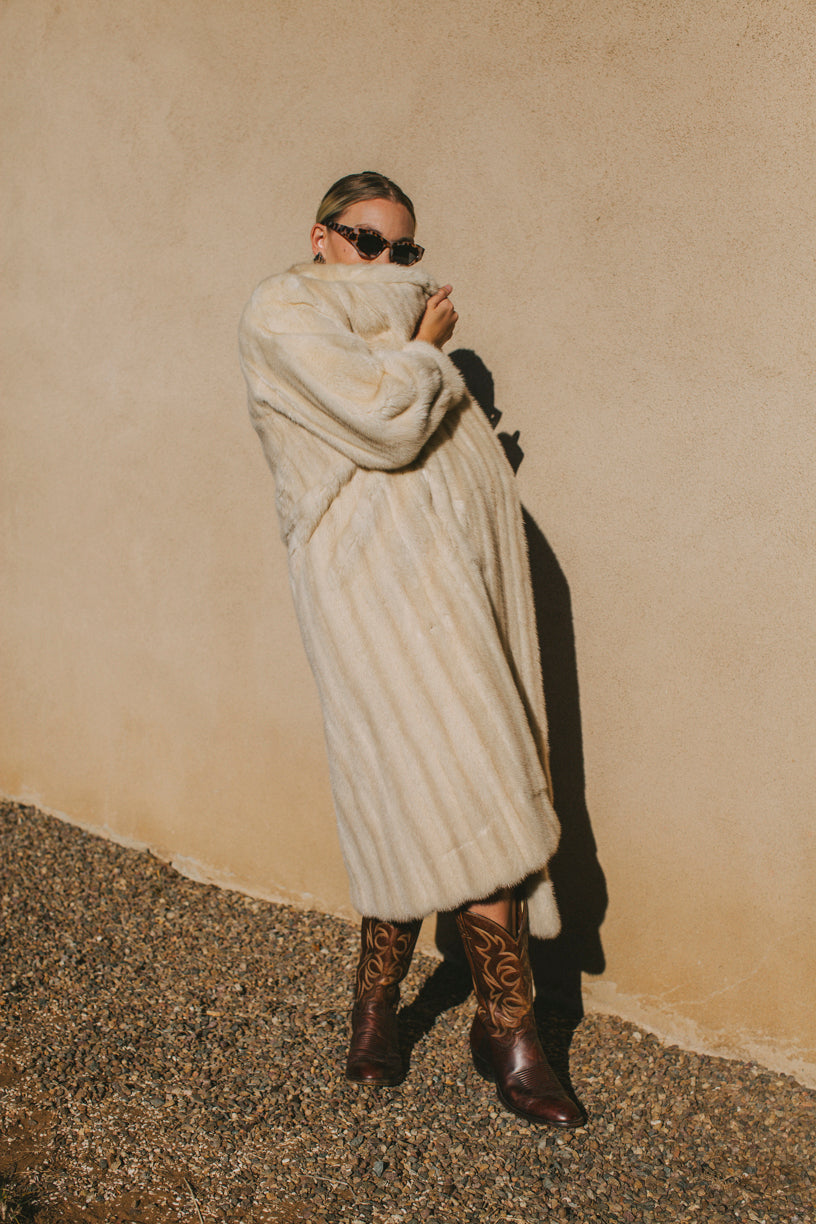 PORTER AJ Gervais White Snow Fur Coat