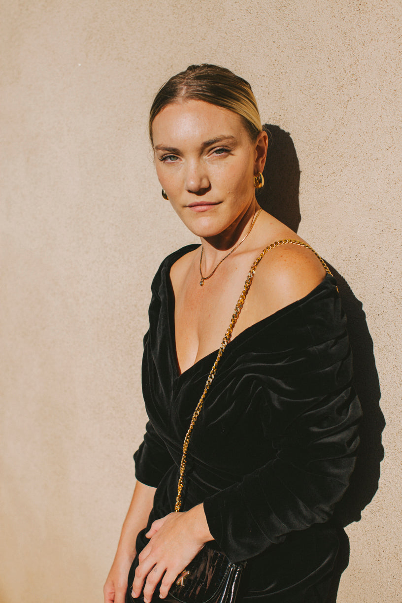 PORTER Collectable Antony Price Black Velvet Prom Dress Size 12