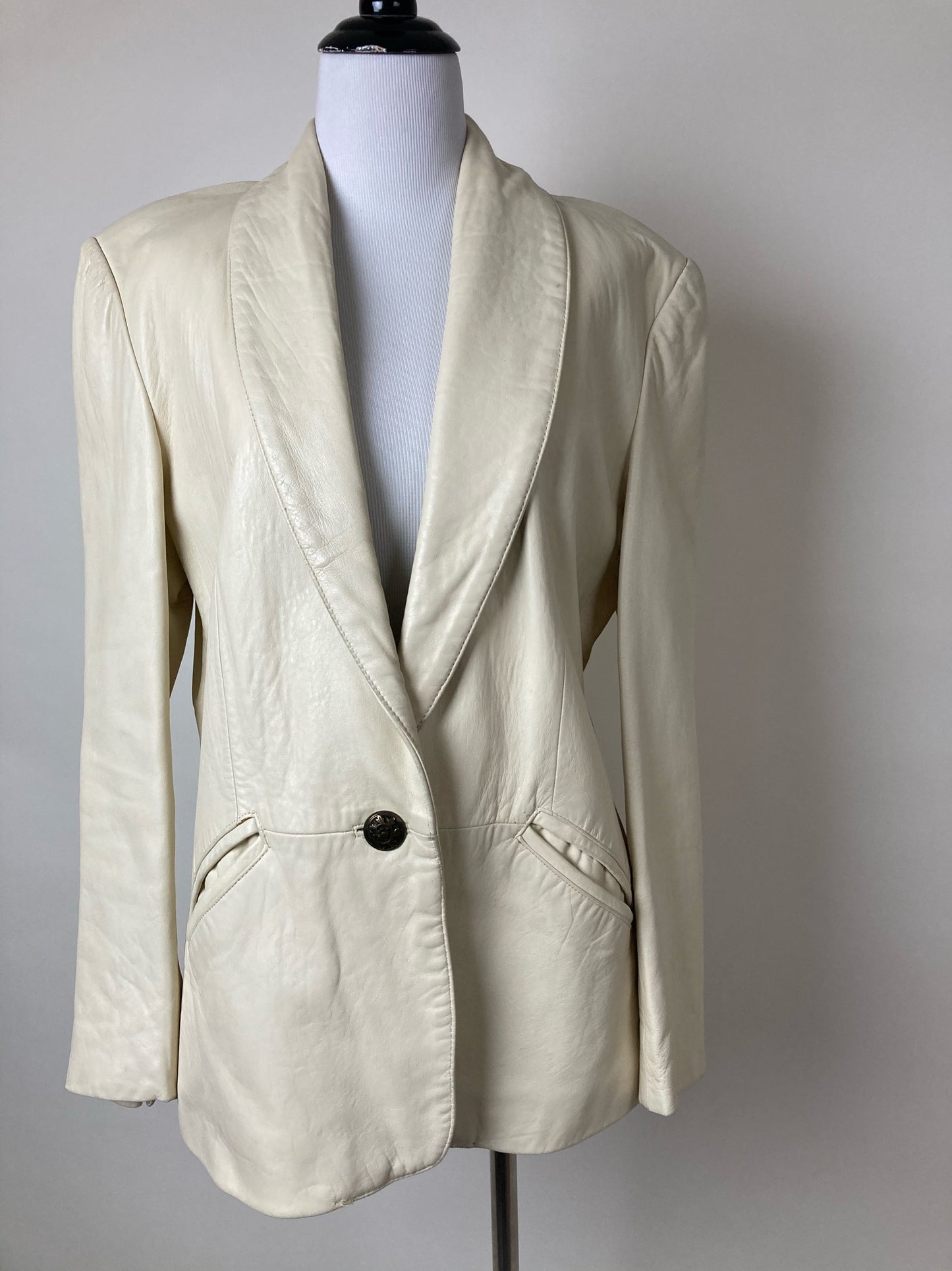 Single-Button Leather Blazer by La Nouvelle Renaissance