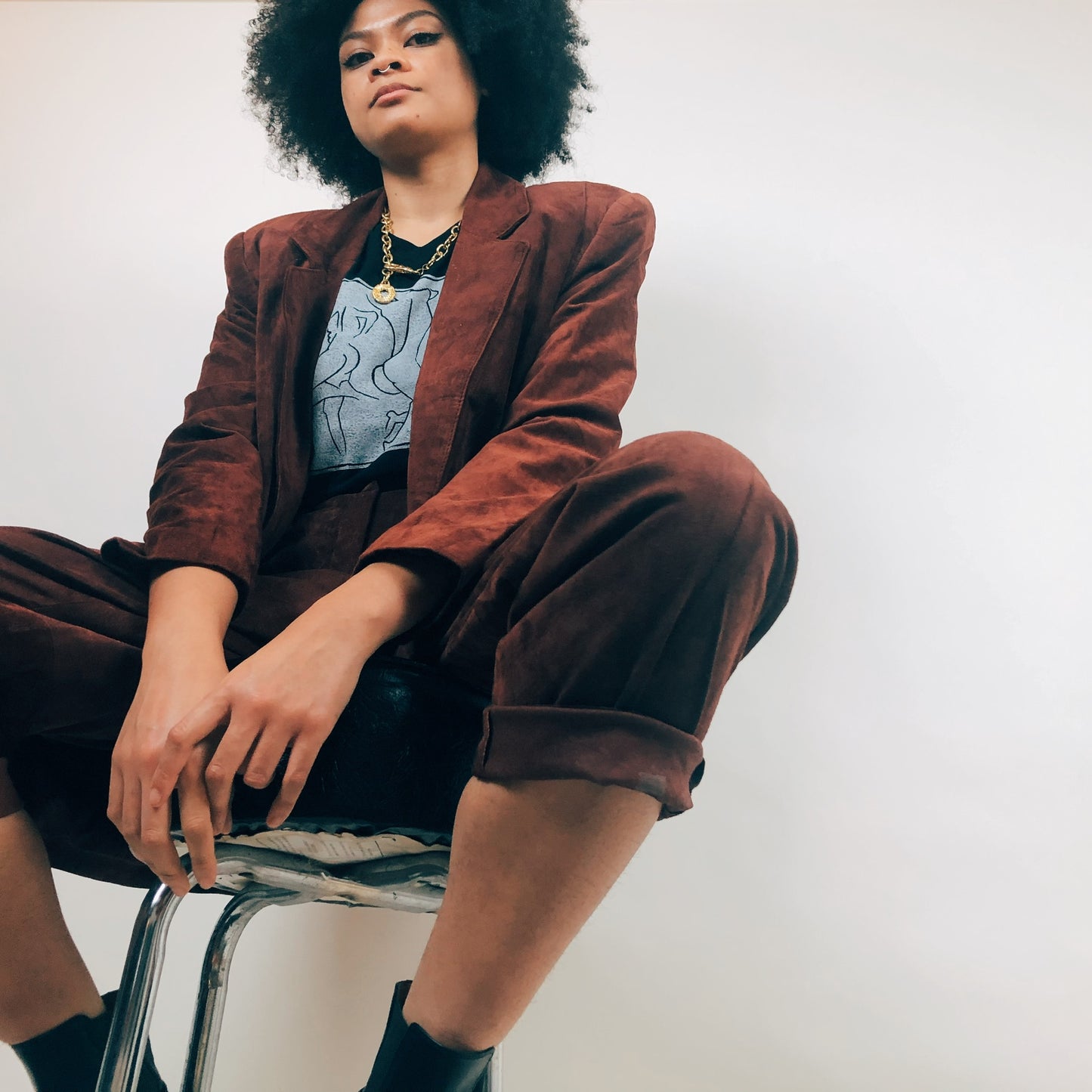 Vintage Redwood Suede Suit by Evan Davies