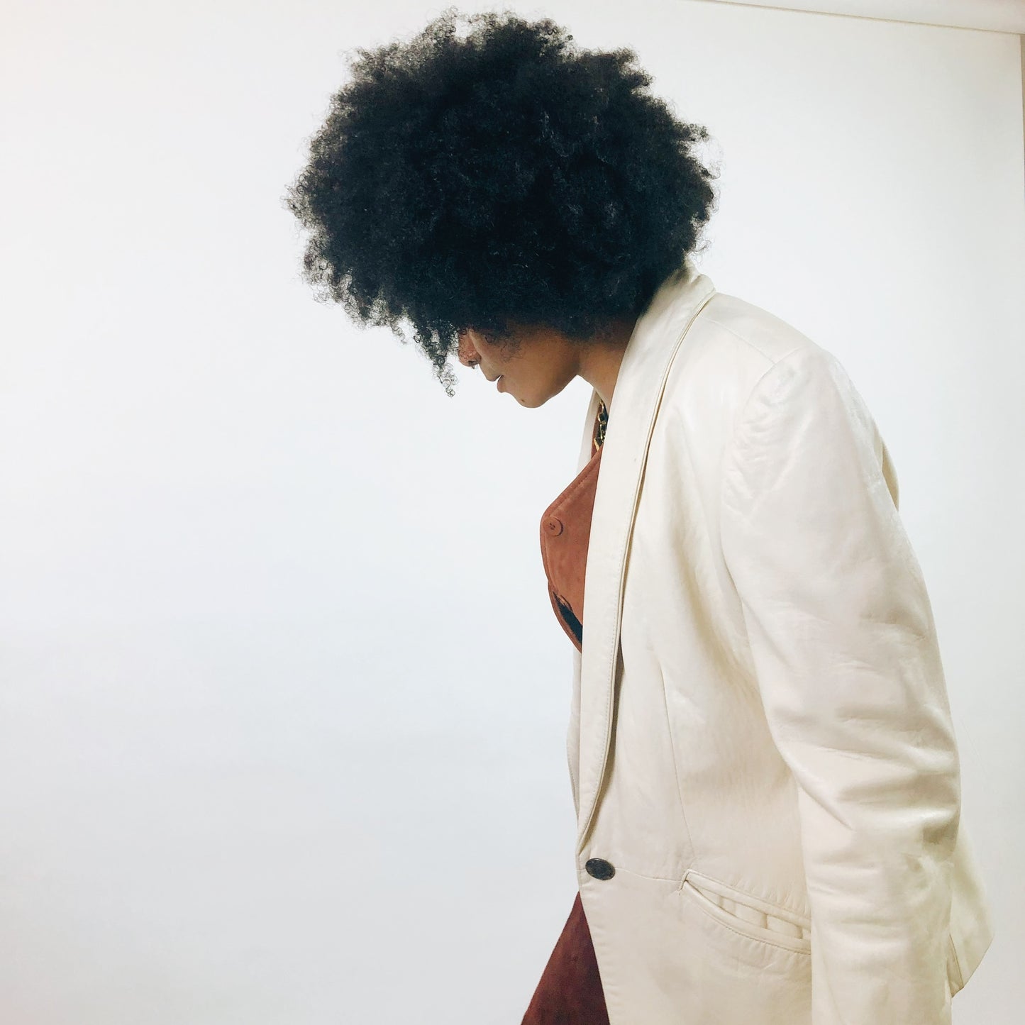 Single-Button Leather Blazer by La Nouvelle Renaissance