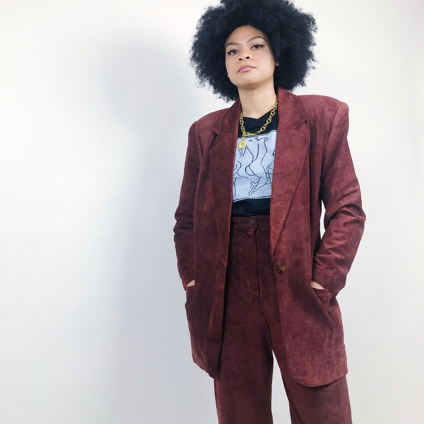 Vintage Redwood Suede Suit by Evan Davies