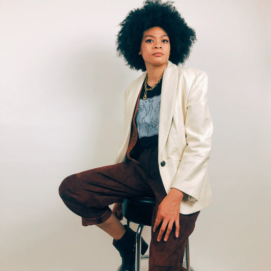 Single-Button Leather Blazer by La Nouvelle Renaissance