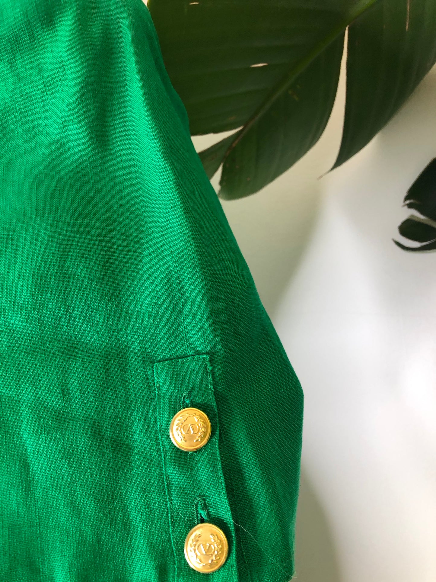 Valentino Kelly Green Linen Dress
